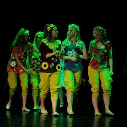 Zaļas pusbikses un Krekliņi ar mākslīgajiem ziediem